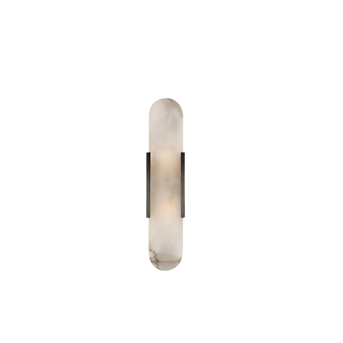 Modern Metal Grey White Stone Shade Up Down Wall Sconce