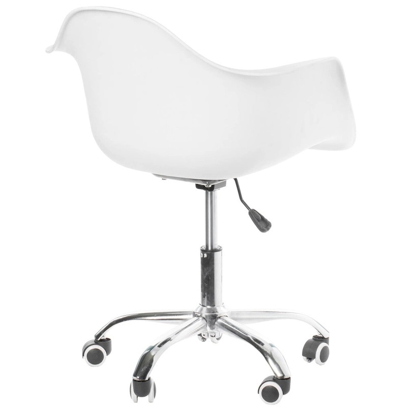 Mid-Century Modern Style Adjustable Swivel Plastic Shell Molded Office Task Chair with Rolling Wheels