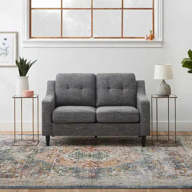 Brookside Ellen 54 Upholstered Scooped Arm Loveseat