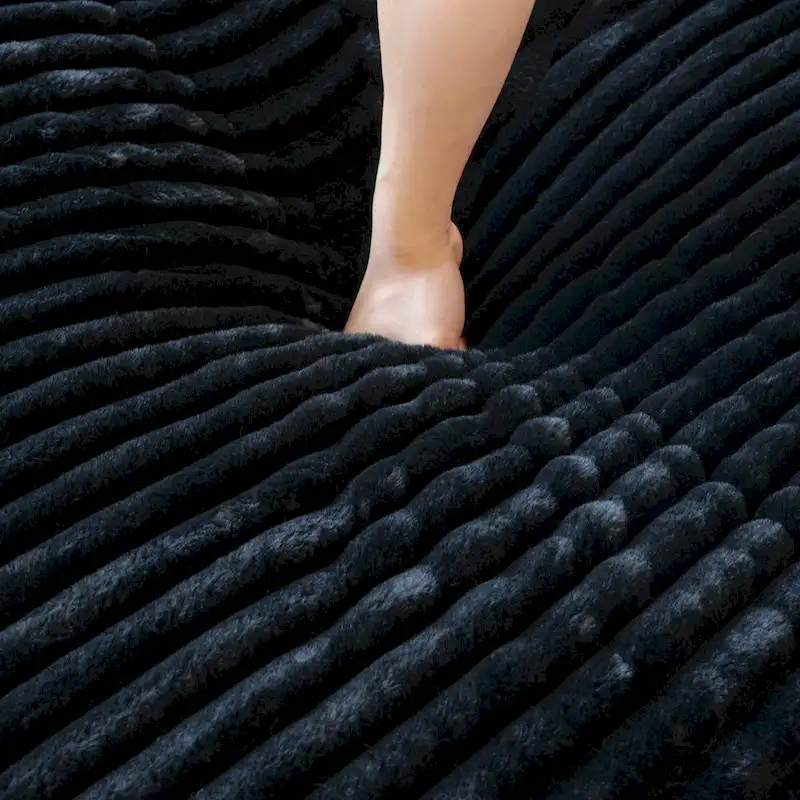 L-shaped Polyester Fabric Couch Modern Sectional Sofa with Ottoman