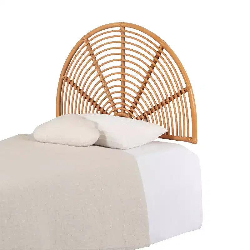 HomeStockRainbow Natural Bloom Rattan Wall Mounted Headboard