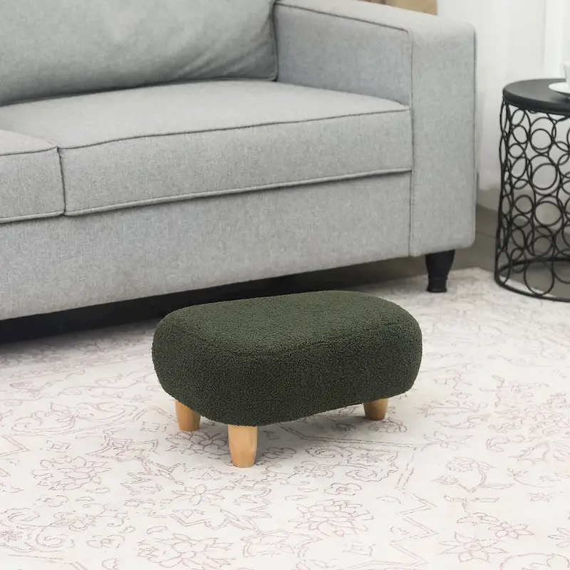 Adeco Foot Stool U Shape Ottoman for Living Room Bedroom