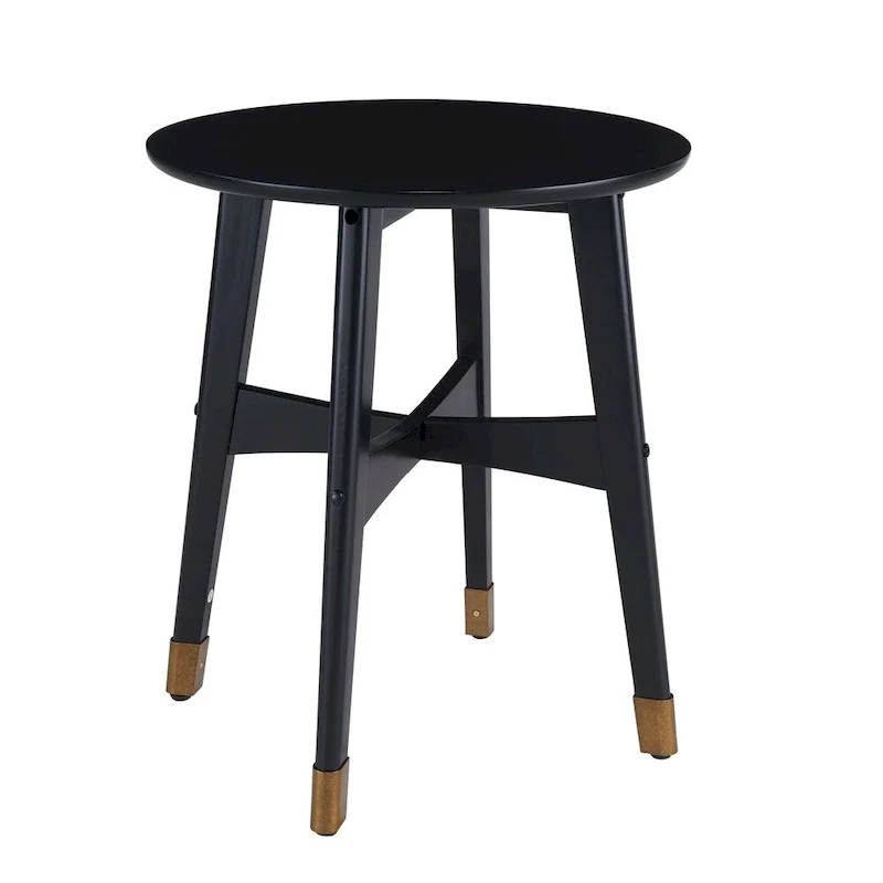 Round Midcentury Modern Wood Side Table