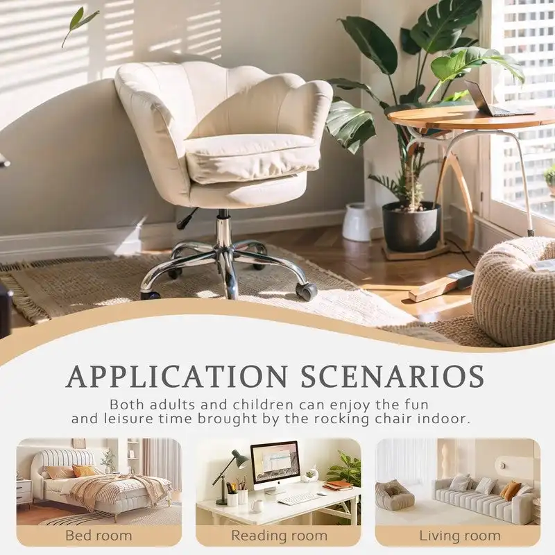 Accent Chair Swivel Vanity Chair Office Desk Chair With Wheels Modern Height Adjustable Pink/Grey/White