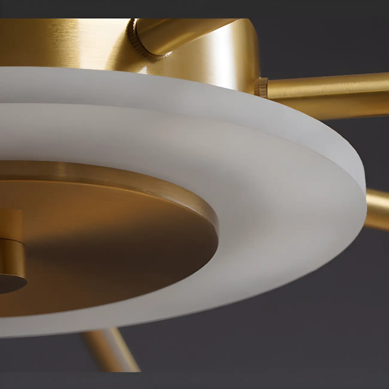 Gold Sputnik Crystal Semi Flush Dimmable LED Ceiling Light