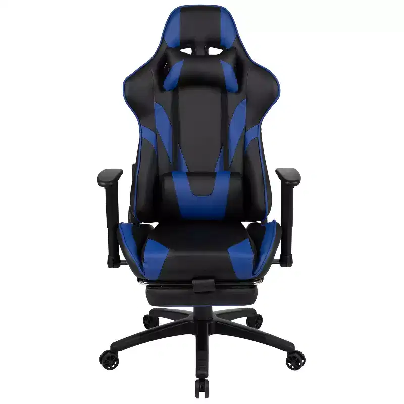 Flash Furniture X30 Gaming Chair Racing Office Ergonomic Computer Chair with Fully Reclining Back and Slide-Out Footrest in Red LeatherSoft