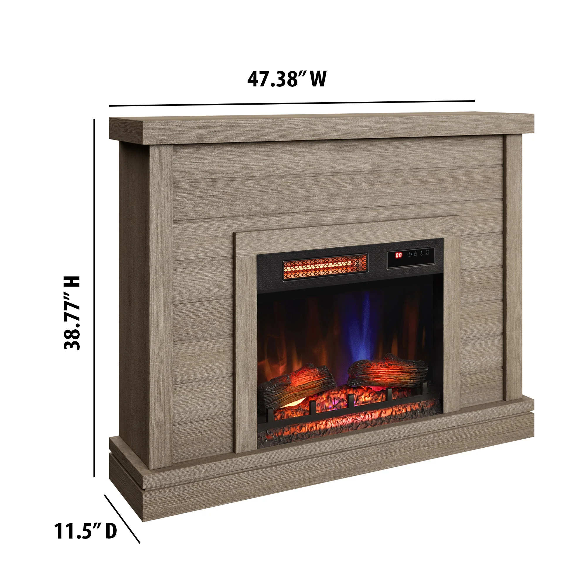 duraflame? Electric Fireplace Shiplap Wall Mantel