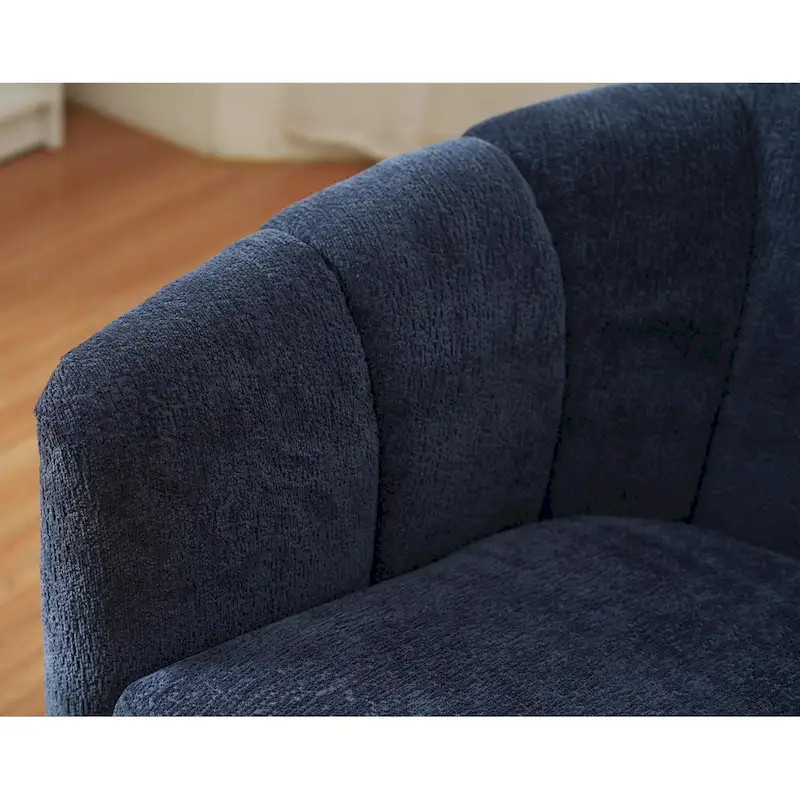 Fabric Swivel Chair with 360 Rotation, Wooden Base and 350lb Weight Capacity