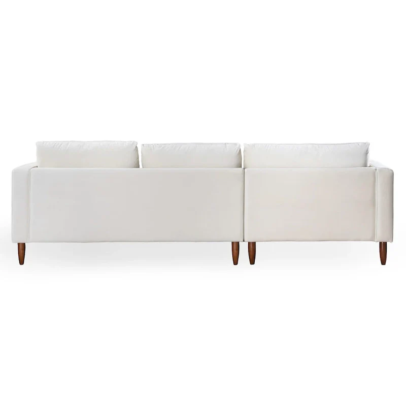Diana Mid-Century Modern L-Shaped Pillow Back Velvet Sectional Sofa