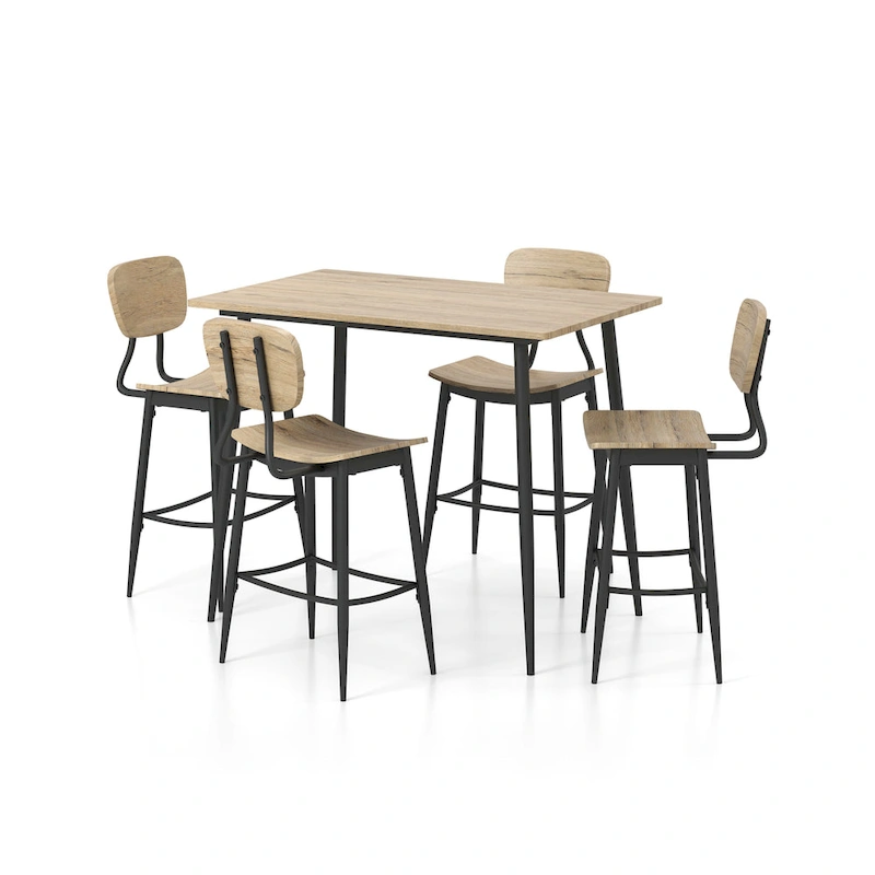 Cairo Industrial Metal 5-Piece Counter Height Dining Table Set by Furniture of America
