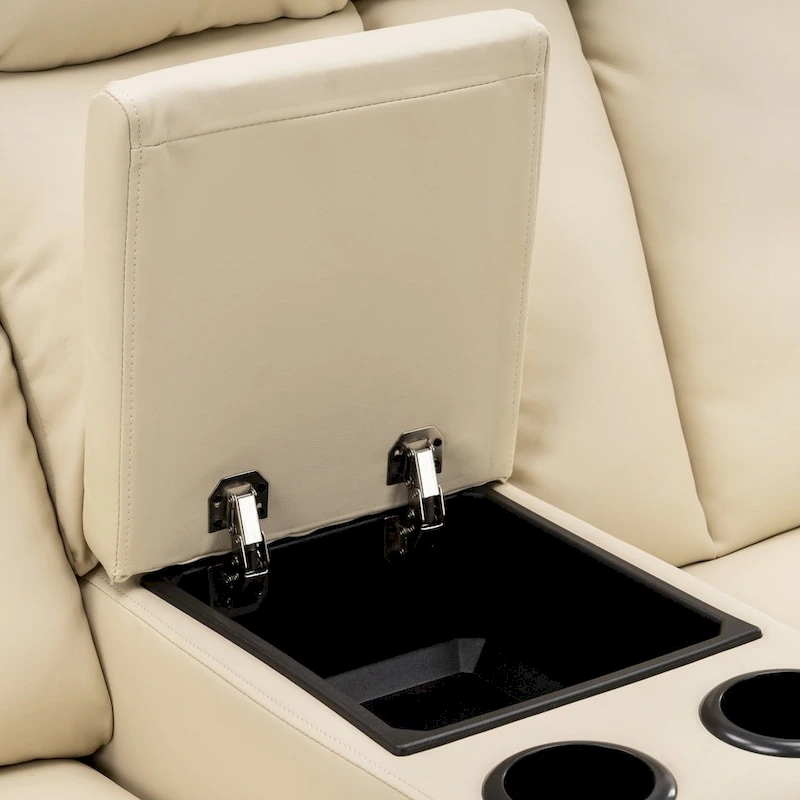 MCombo Electric Power Reclining Sofa with Heat & Massage, Faux Leather 6095/6075/6077