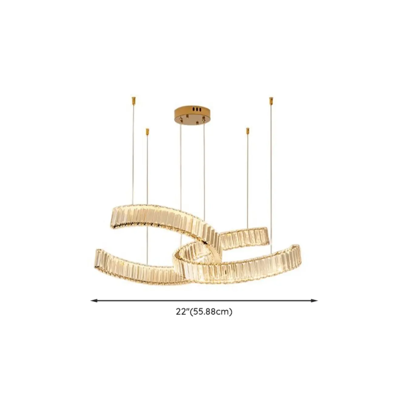 Stylish Gold LED Intercross Ring Crystal Chandelier