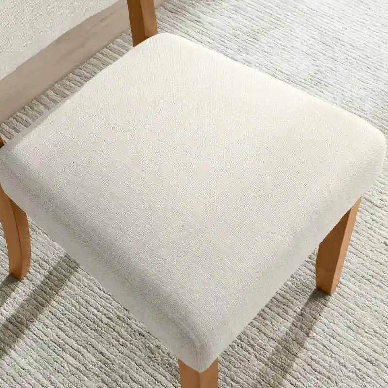 Leick Home Upholstered Back Dining Chair with Wood Base Set of 2