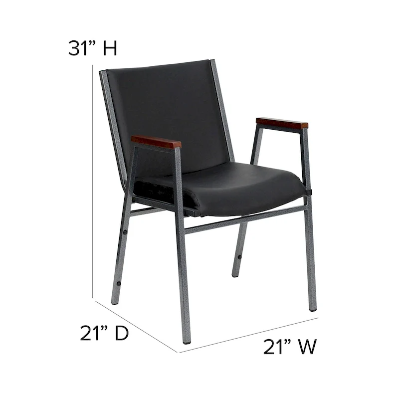 Heavy Duty Stack Chair with Arms - 21D x 21W x 31H