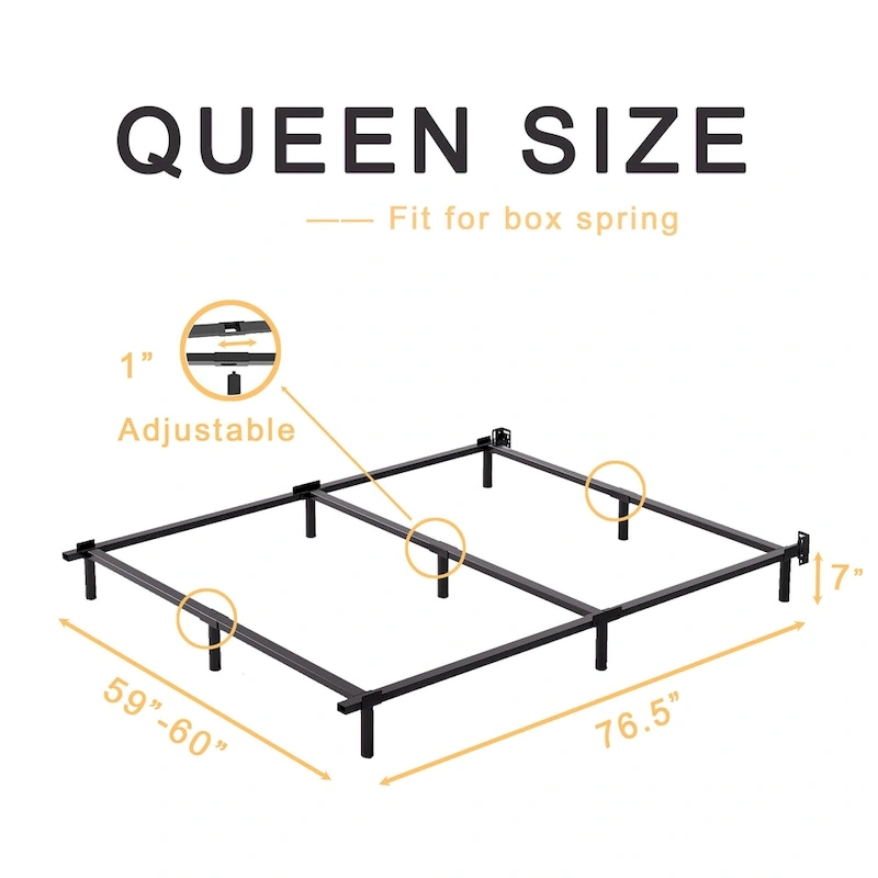 7 Inch Adjustable Steel Bed Frames Heavy Duty