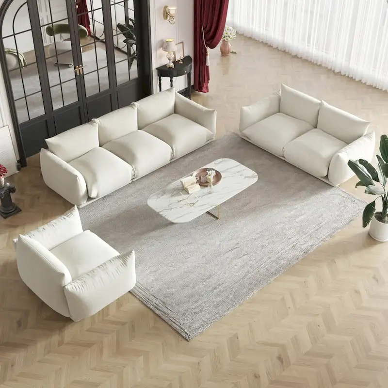 Modular Upholstered Sectional Sofas Chenille Fabric Lounge Counches