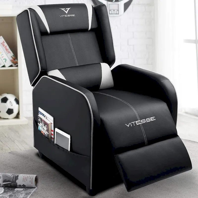 BOSSIN Gaming Recliner Chair Racing Style High Back Chair Living Room Recliners Theater Seating