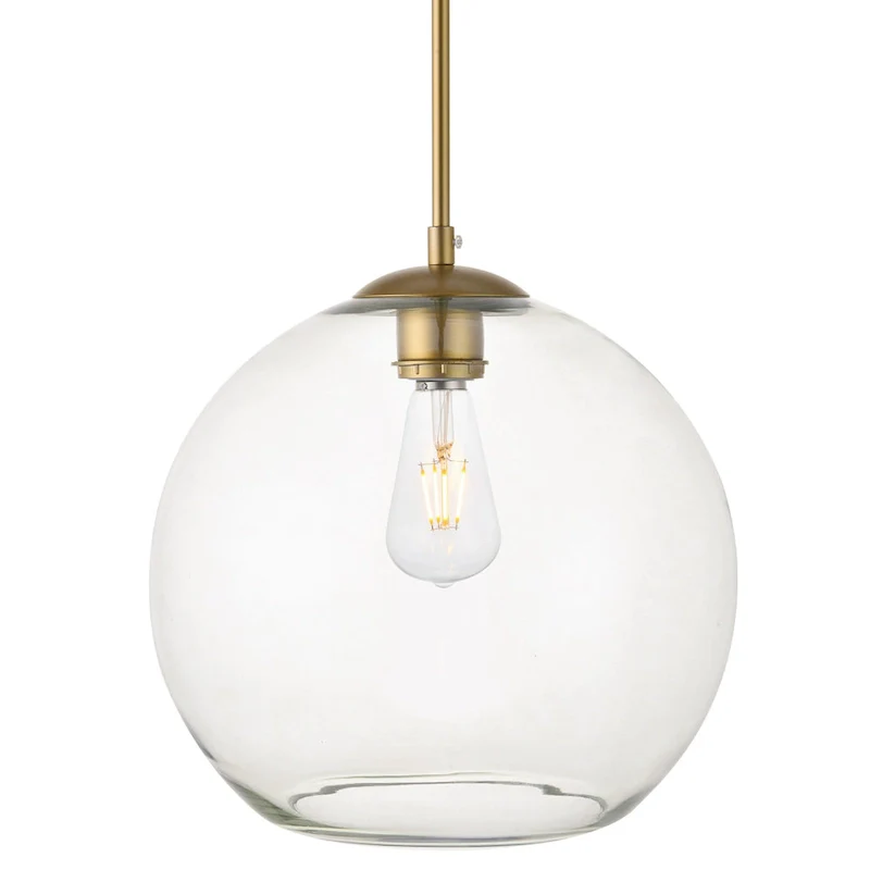 Elegant Lighting Baxter 12  Wide Single Light Pendant with Clear Glass