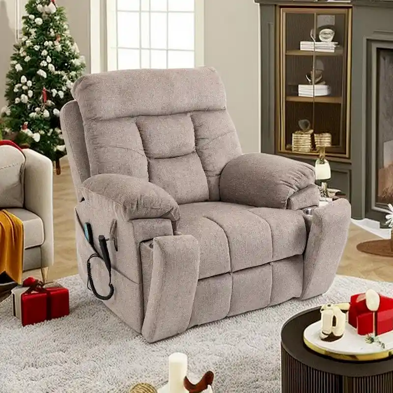 Power Lift Recliner Chair Massage and Heat,Dual Motor Lift Recliner,Electric Recliner with Cup Holders Pocket,400lbs
