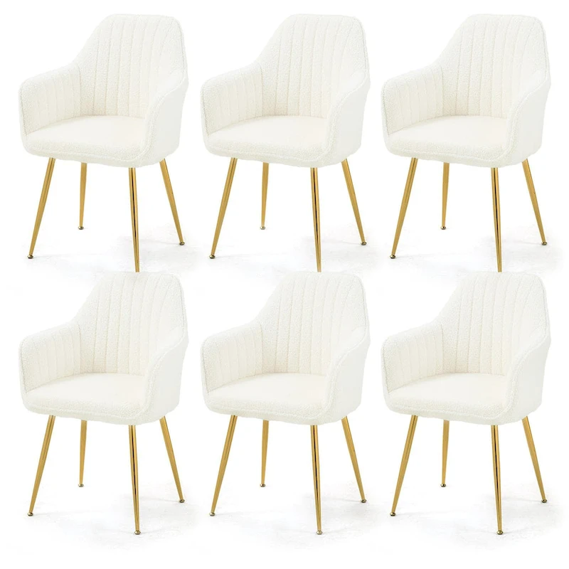 AVAWING Upholstered Dining Chair (Set of 6) Velvet Accent Arm Chair