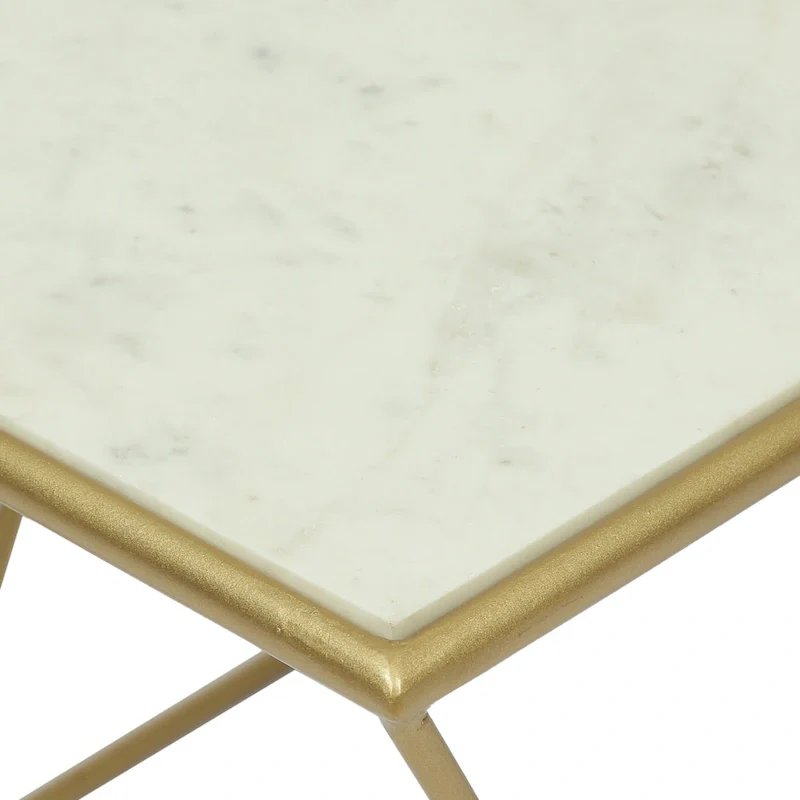 Sardis Modern Glam Handcrafted Marble Top Coffee Table by Christopher Knight Home - 37.00 L x 19.00 W x 18.00 H