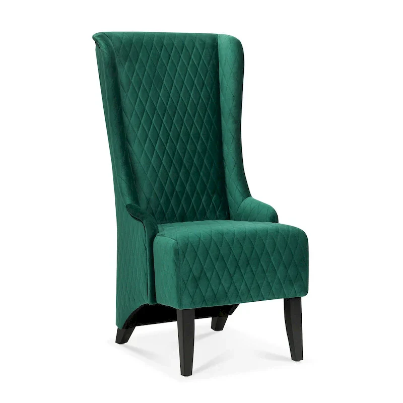 Christopher Knight Home - Evelyn High-Back Velvet Wingback Chair with Wooden Legs