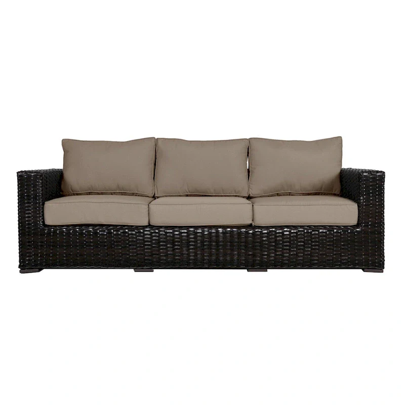 Teva Furniture Santa Monica Espresso Brown Frame Sofa with Cushions