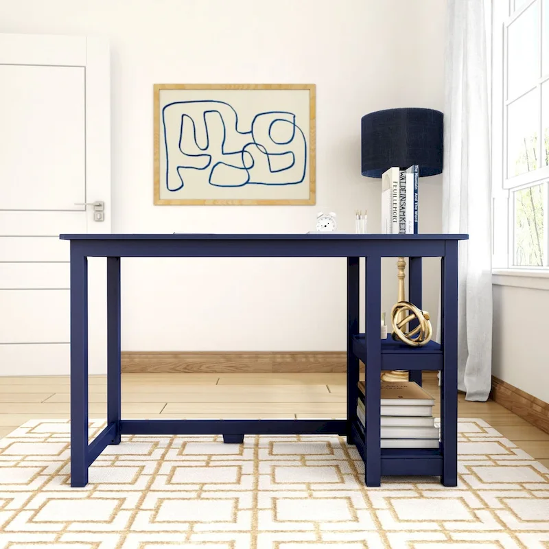 Plank and Beam Desk with Bookshelves