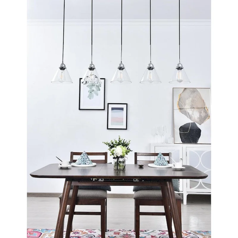 Histoire 5 light chrome Pendant