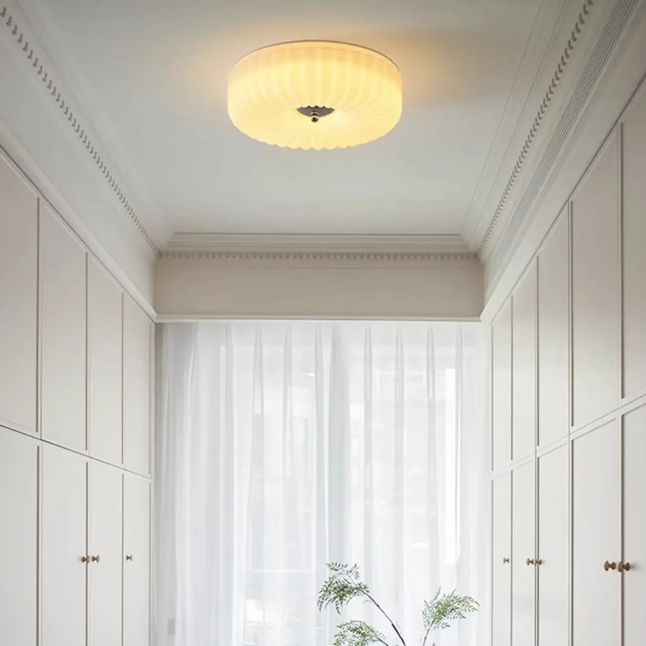 Mid-Century Modern Dimmable Flush Mount LED Ceiling Light