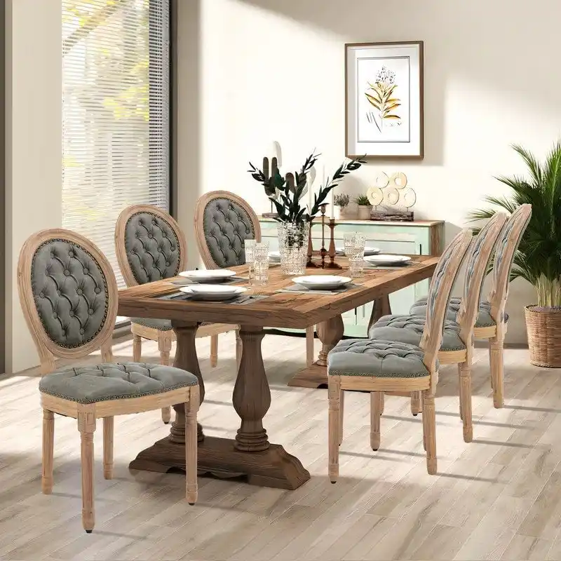 French Dining Chair with Nailhead Trim Set of 6