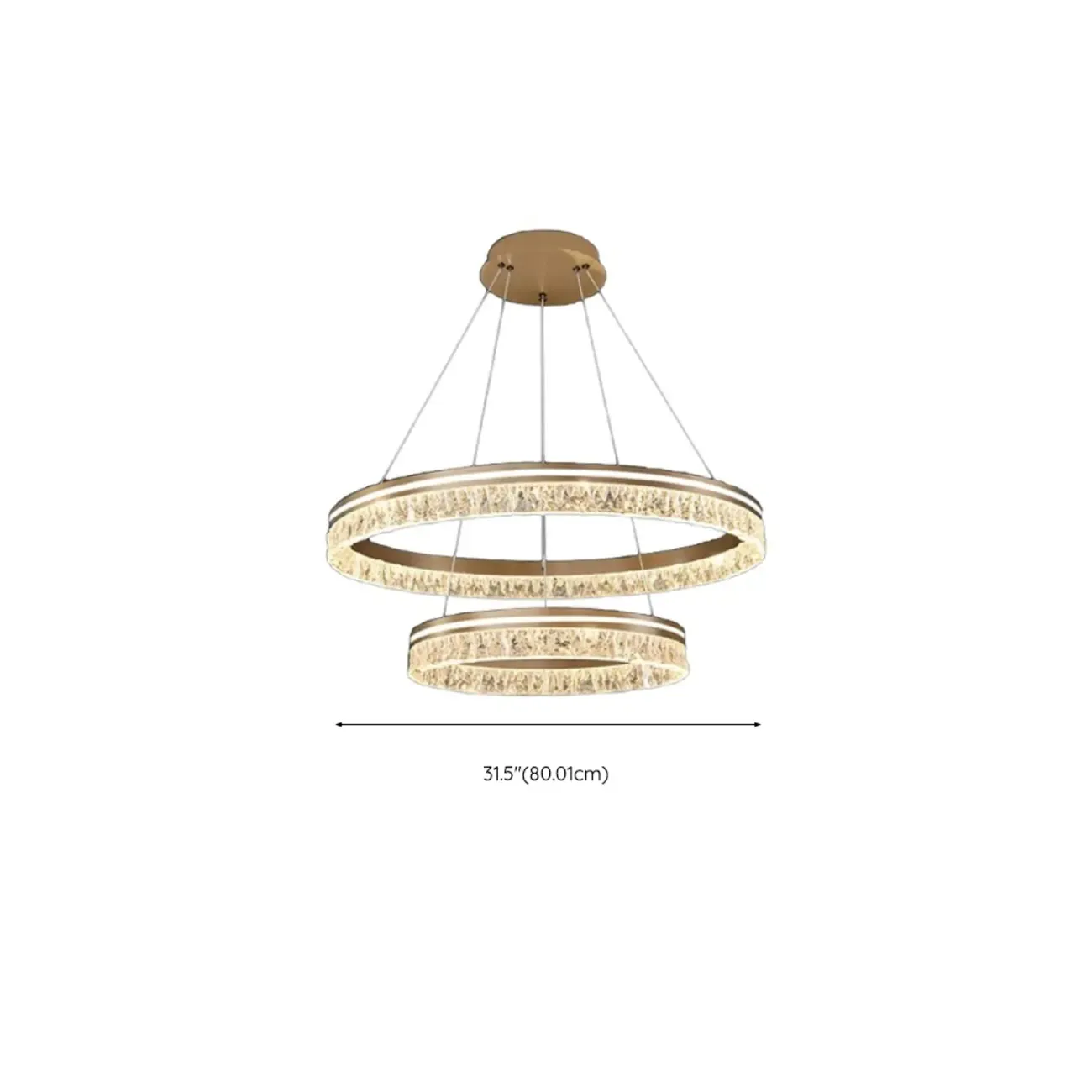 Modern LED Gold Circular Metal Chandelier
