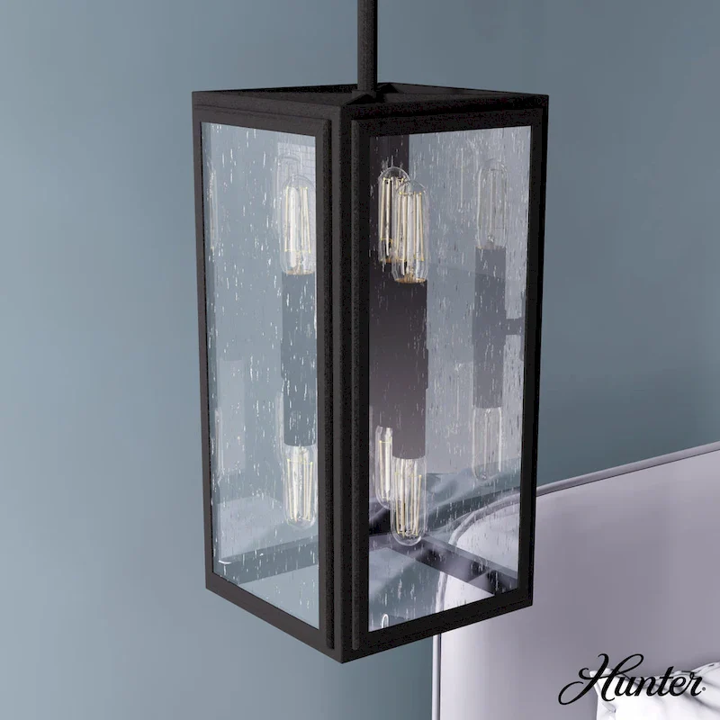 Hunter Felippe 6-Light Pendant w/Clear Seeded Glass, Modern Farmhouse, Industrial - Island, Dining, Entry, Bedroom, Hallway