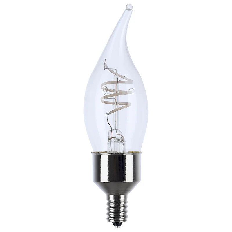 4W LED Reminiscent Flex Gray Coil Filament CA11 Candelabra Base 2700K CCT 120V - Clear