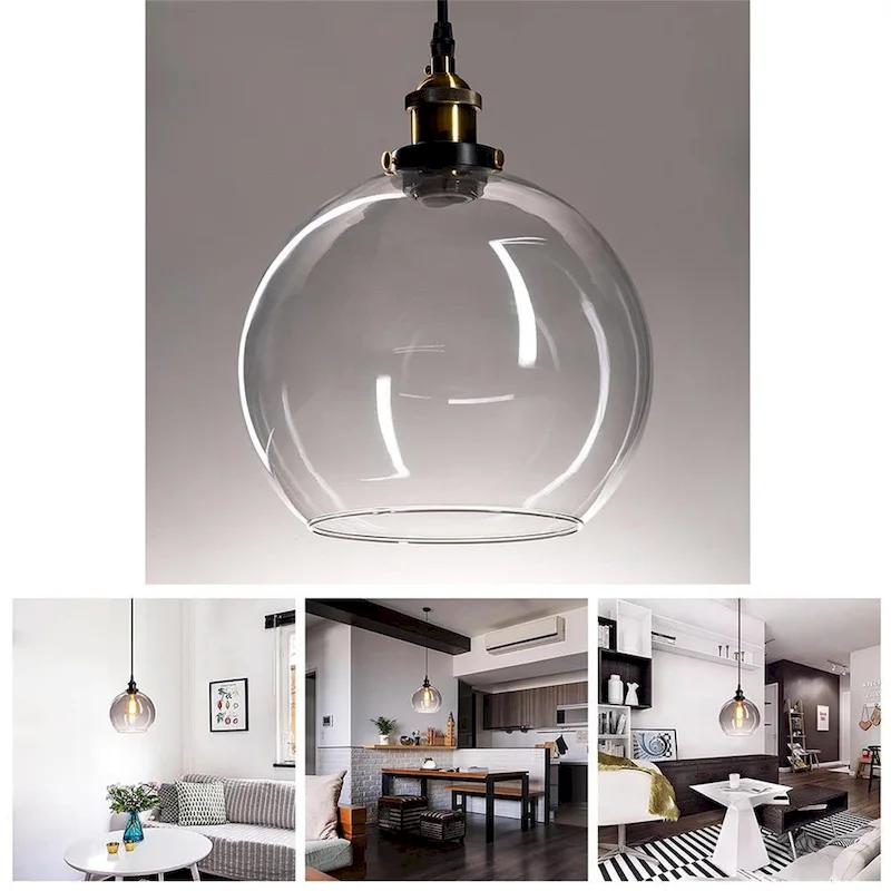 9.8  Ball Shape Glass Ceiling Light/Transparent, Bulb Not Included