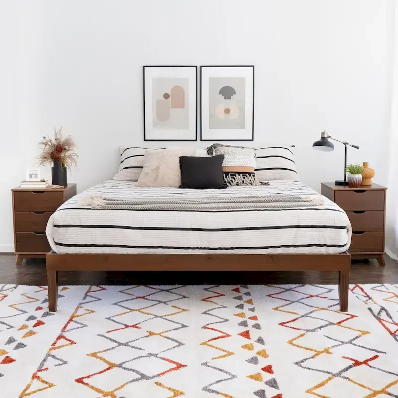 Purcell Bedroom 3-Piece Set with 3-Drawer Nightstands (Set of 2)