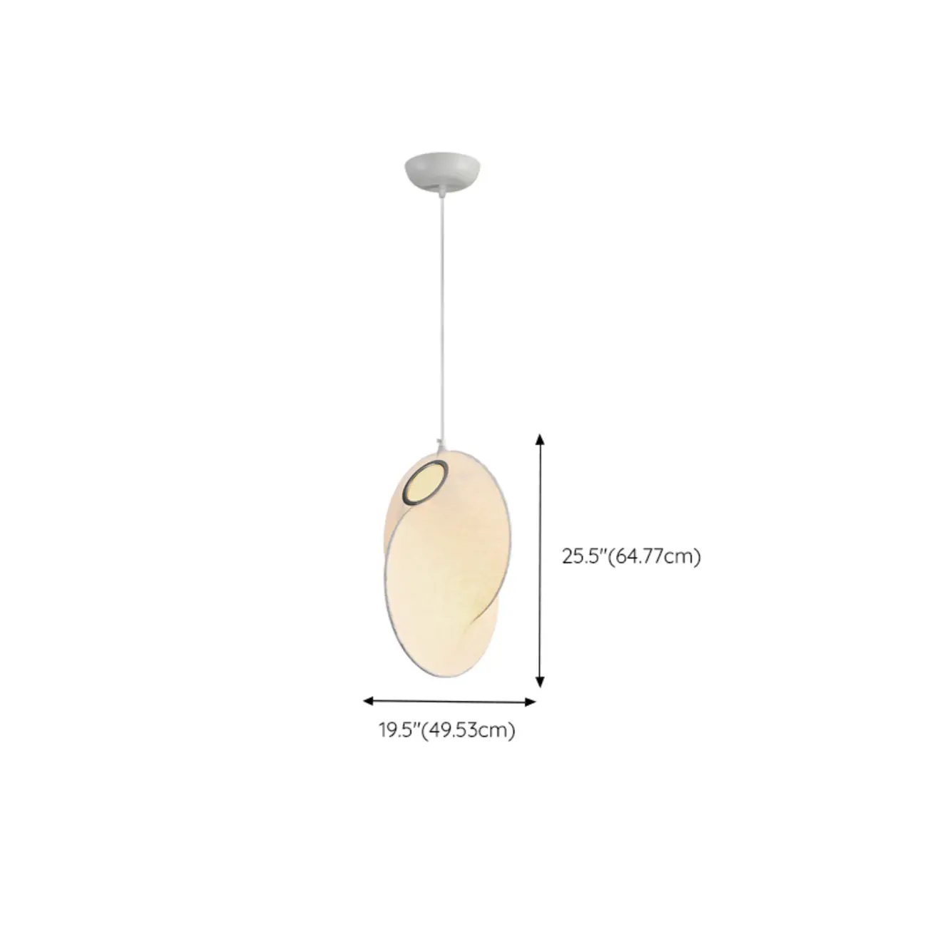 Modern White Fabric Adjustable Living Room Pendant Light