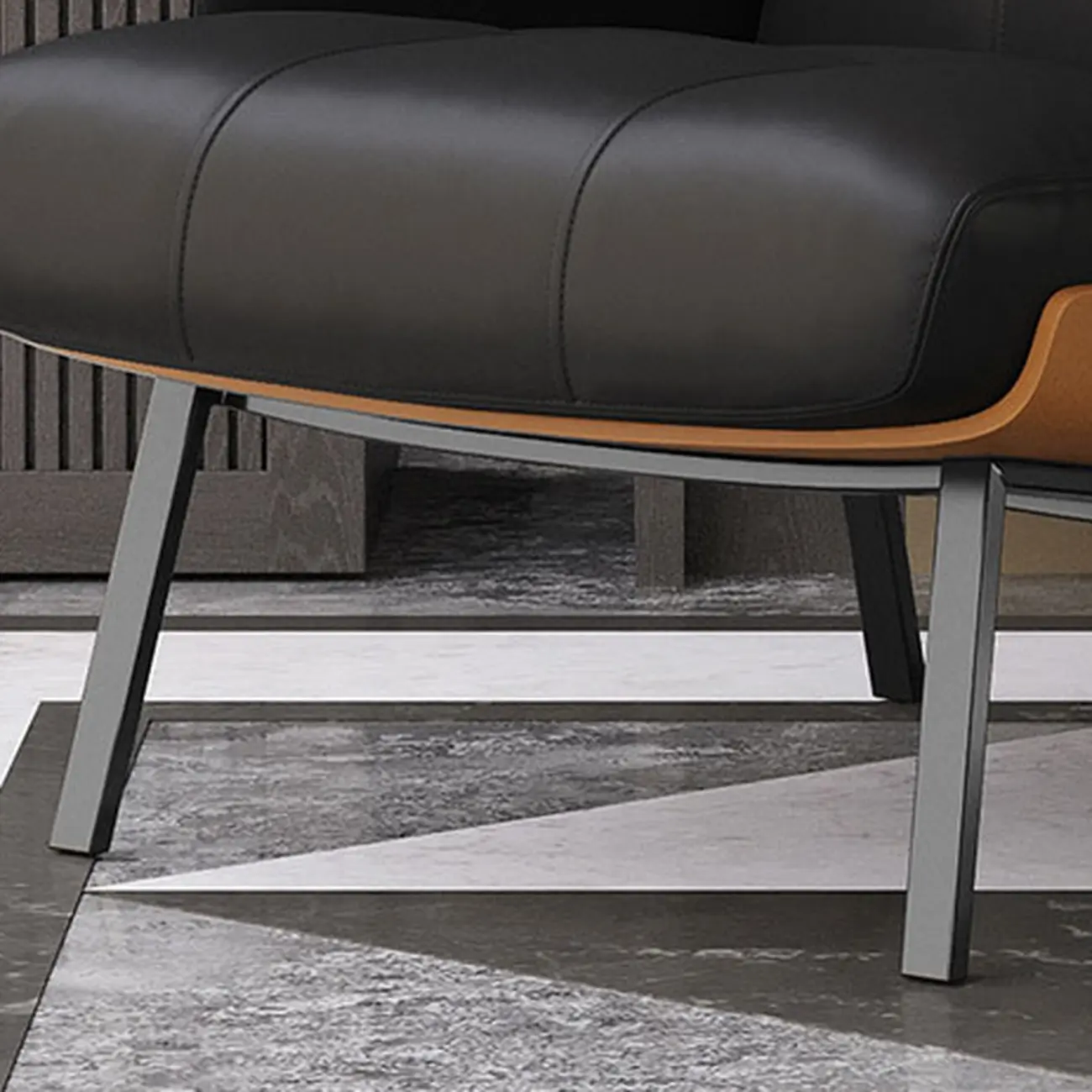 Modern Tufted Microfiber Leather Accent Chair with Arms