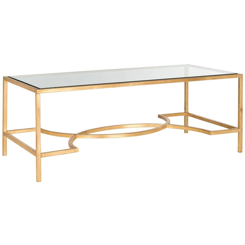 SAFAVIEH Sondra Gold Coffee Table - 48 x 23 x 18 - 48Wx23Dx18H