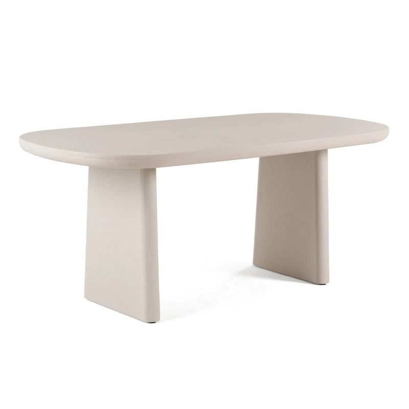 Modrest Evermore Modern Grey Faux Cement Oval Dining Table
