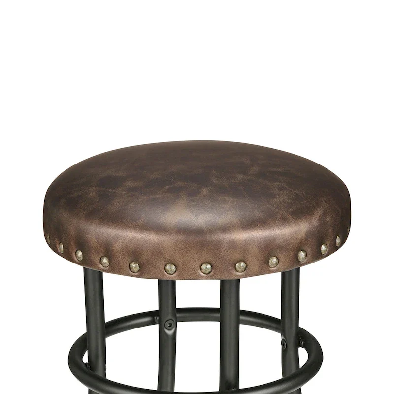 Vigo Rustic Bronze Metal Counter Height Barstool by Furniture of America
