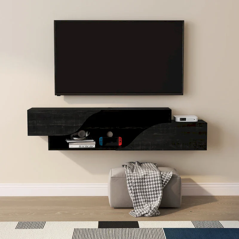 DH BASIC Transitional 59-inch 2-Shelf Floating TV Stand by Denhour