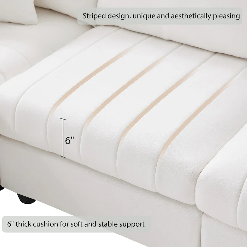 89 Polyester Modular Sectional Sofa with Deep Seat & Ottoman