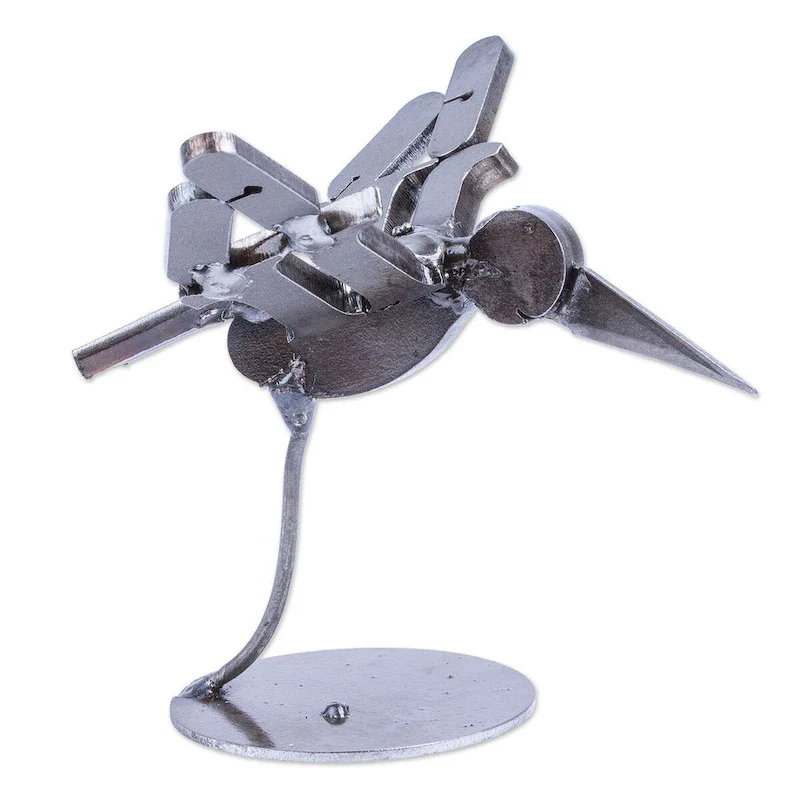 Novica Handmade Powerful Flight Recycled Scrap Metal Statuette