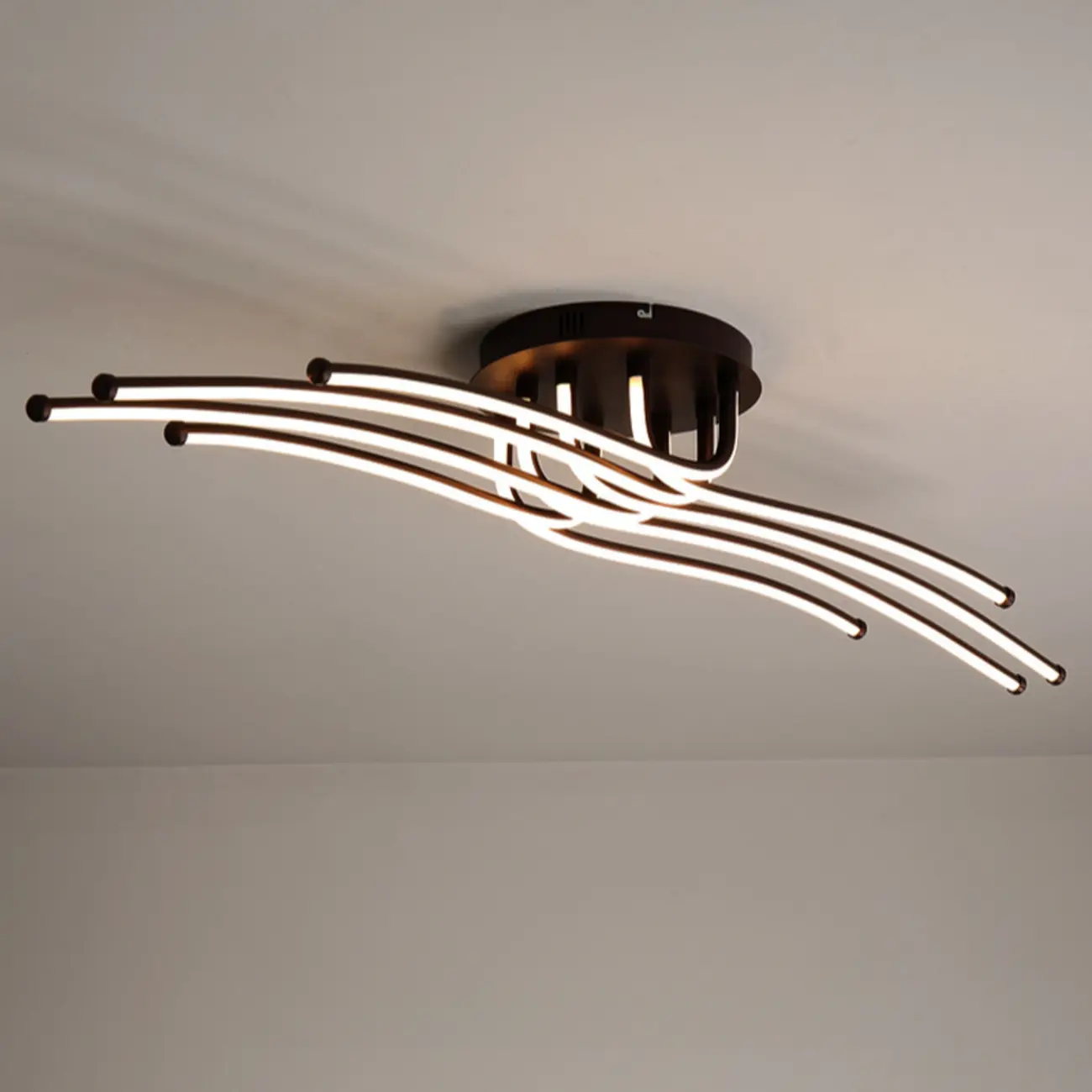 Modern Linear Semi Flush Ceiling Light with Silica Gel Shade
