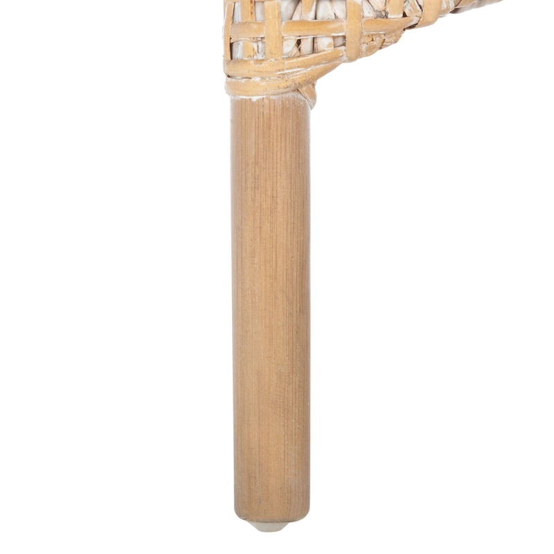 SAFAVIEH Rosalia Coastal Rattan Accent Chair with Cushion - 23.4 W x 24.8 L x 32.7 H - 23Wx25Dx33H