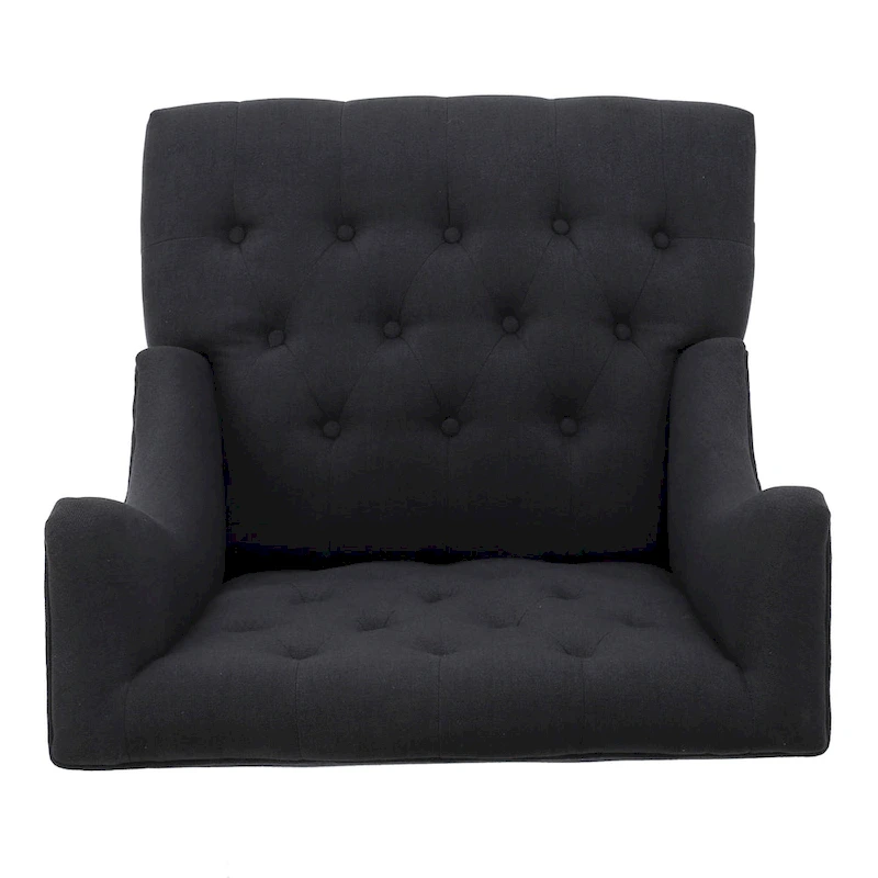 Charcoal 27.5 High Back Upholstered Button Tufted Club Chair