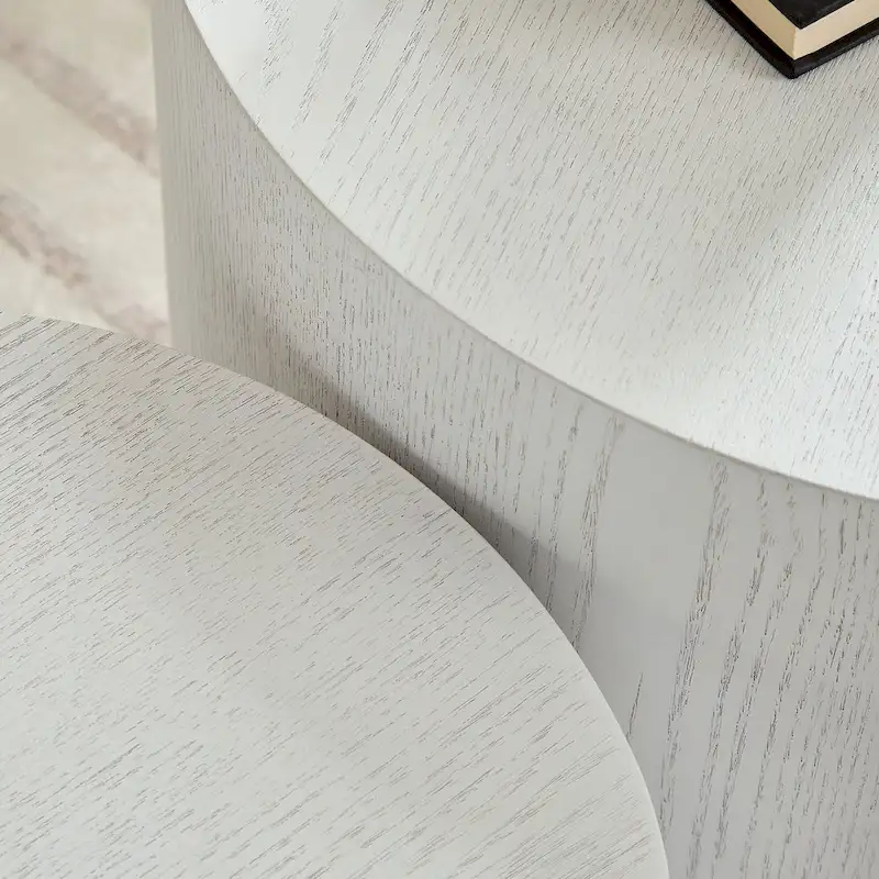 Round Nesting Tables Set, Coffee & End Tables, No Assembly