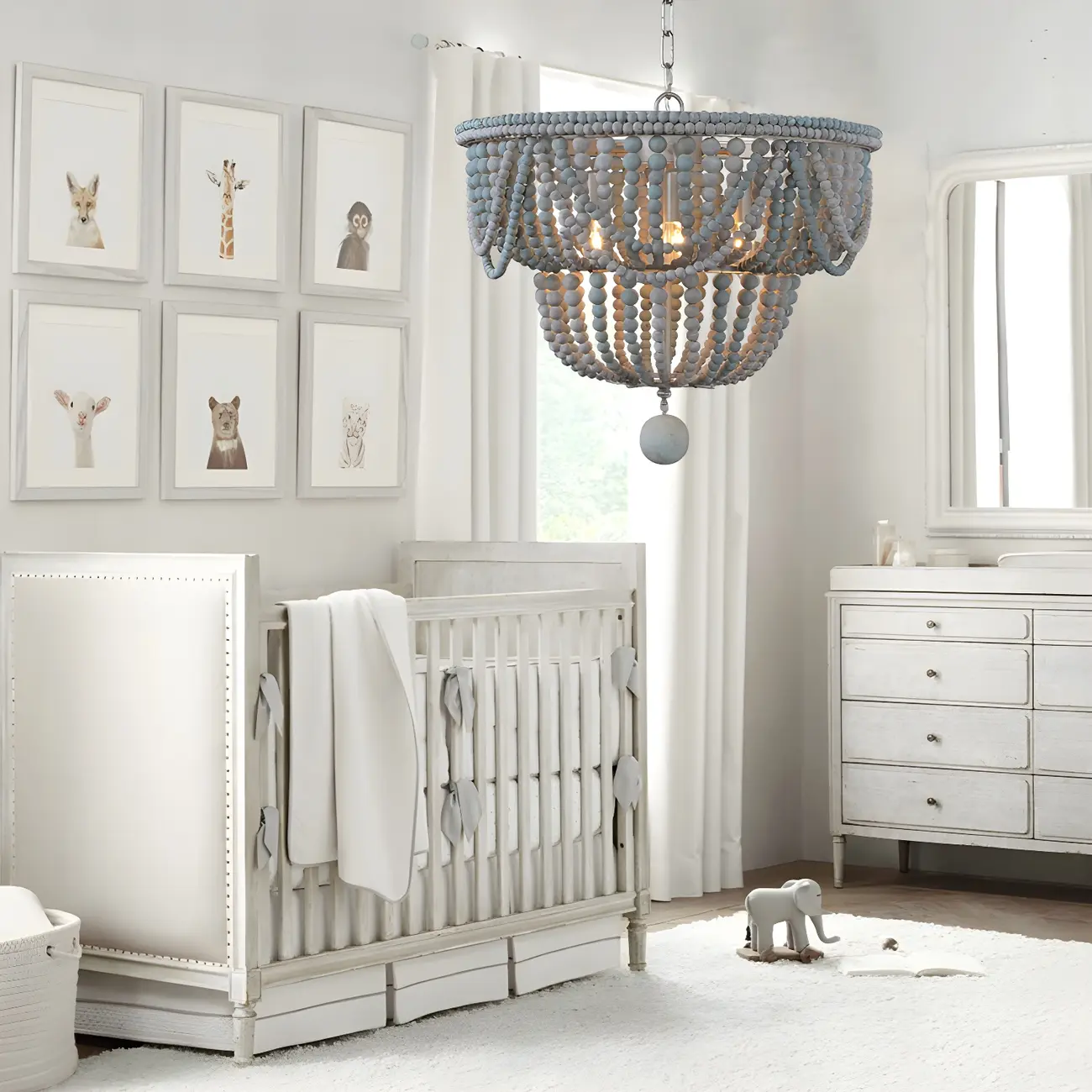 Bohemian Blue 4-Light Adjustable Hanging Chandelier