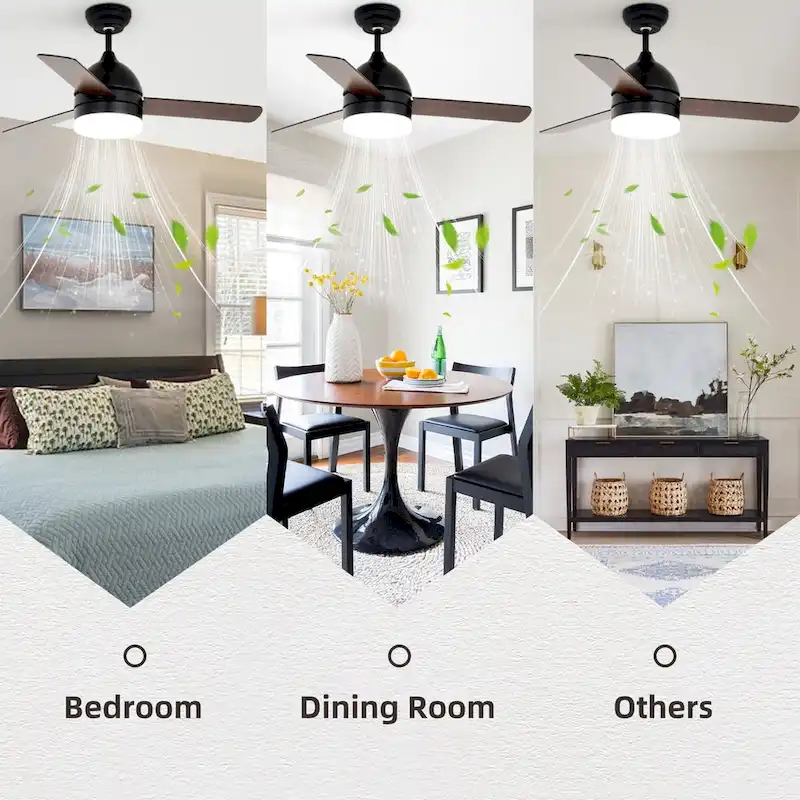 Wood Colour Straight Blade Ceiling Fan Light